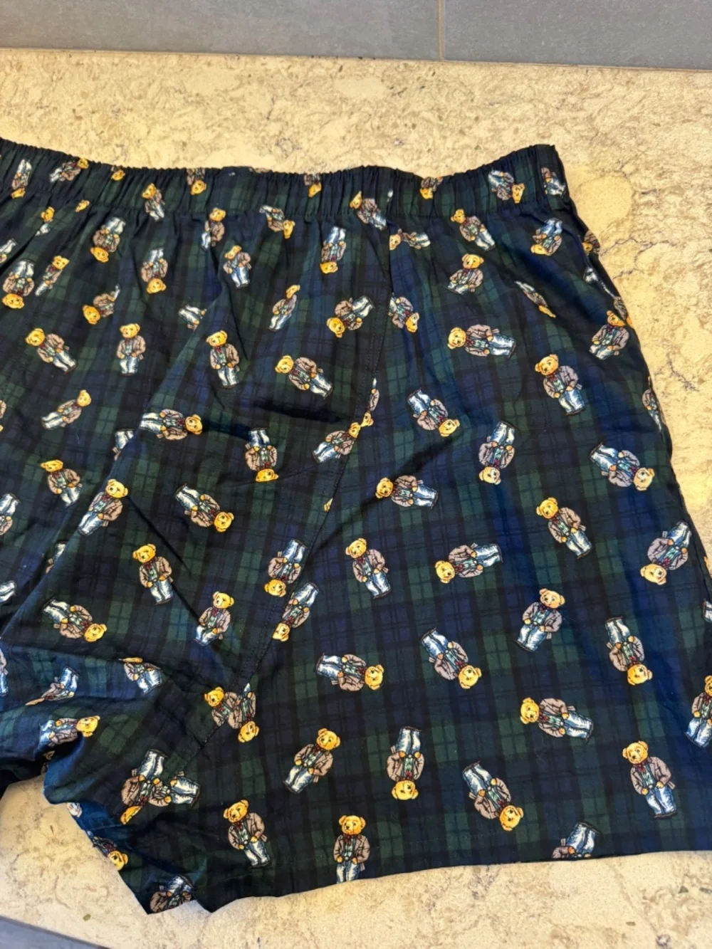 Vintage‎ Men's Polo By Ralph Lauren Plaid Boxers Shorts with Teddy Bears XL